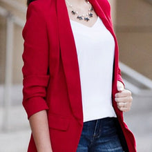 Load image into Gallery viewer, Women Solid Color Buckleless Slim Casual Suit (Color:Black Size:M), S, M, L, XL, XXL