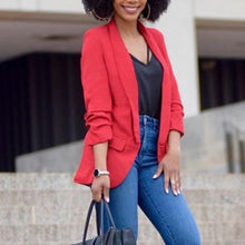 Load image into Gallery viewer, Women Solid Color Buckleless Slim Casual Suit (Color:Black Size:M), S, M, L, XL, XXL