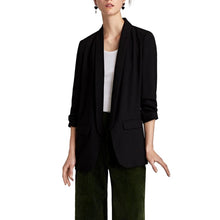 Load image into Gallery viewer, Women Solid Color Buckleless Slim Casual Suit (Color:Black Size:M), S, M, L, XL, XXL