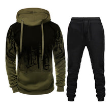 Load image into Gallery viewer, Men Loose Print Hoodie Sport Sweatshirt Set (Color:Army Green Size:XXXL), S, M, L, XL, XXL, XXXL, XXXXL, 5XL