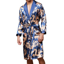 Load image into Gallery viewer, Men Long Paragraph Silk Pajamas(Color:Grey Size:XXXL), L, XL, XXL, XXXL