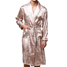 Load image into Gallery viewer, Men Long Paragraph Silk Pajamas(Color:Grey Size:XXXL), L, XL, XXL, XXXL