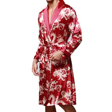 Load image into Gallery viewer, Men Long Paragraph Silk Pajamas(Color:Grey Size:XXXL), L, XL, XXL, XXXL