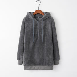 Long-sleeved Hooded Solid Color Women Sweater Coat (Color:Dark Gray Size:XXXXXL), Color:Dark Gray Size:S, Color:Light Grey Size:S, Color:Dark Blue Size:S, Color:Wine Red Size:S, Color:Green Size:S, Color:Dark Gray Size:M, Color:Brown Size:M            ...