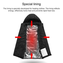 Load image into Gallery viewer, USB Heated Smart Constant Temperature Hooded Warm Coat for Men and Women (Color:Dark Blue Size:XXXXL), S, M, L, XL, XXL, 3XL, 4XL
