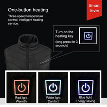 Load image into Gallery viewer, USB Security Smart Constant Temperature Fever Men Stand Collar Cotton Vest, S, M, L, XL, XXL, XXXL, XXXXL