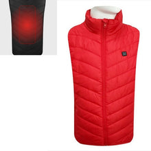 Load image into Gallery viewer, USB Security Smart Constant Temperature Fever Men Stand Collar Cotton Vest, S, M, L, XL, XXL, XXXL, XXXXL