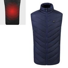 Load image into Gallery viewer, USB Security Smart Constant Temperature Fever Men Stand Collar Cotton Vest, S, M, L, XL, XXL, XXXL, XXXXL