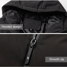 Load image into Gallery viewer, Men and Women Intelligent Constant Temperature USB Heating Hooded Cotton Clothing Warm Jacket, M, L, XL, XXL, XXXL, 4XL, 5XL, 6XL, 7XL