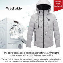 Load image into Gallery viewer, Men and Women Intelligent Constant Temperature USB Heating Hooded Cotton Clothing Warm Jacket, M, L, XL, XXL, XXXL, 4XL, 5XL, 6XL, 7XL