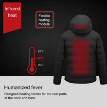Load image into Gallery viewer, Men and Women Intelligent Constant Temperature USB Heating Hooded Cotton Clothing Warm Jacket, M, L, XL, XXL, XXXL, 4XL, 5XL, 6XL, 7XL
