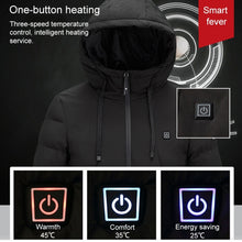 Load image into Gallery viewer, Men and Women Intelligent Constant Temperature USB Heating Hooded Cotton Clothing Warm Jacket, M, L, XL, XXL, XXXL, 4XL, 5XL, 6XL, 7XL