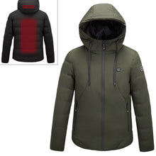 Load image into Gallery viewer, Men and Women Intelligent Constant Temperature USB Heating Hooded Cotton Clothing Warm Jacket, M, L, XL, XXL, XXXL, 4XL, 5XL, 6XL, 7XL