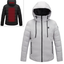 Load image into Gallery viewer, Men and Women Intelligent Constant Temperature USB Heating Hooded Cotton Clothing Warm Jacket, M, L, XL, XXL, XXXL, 4XL, 5XL, 6XL, 7XL