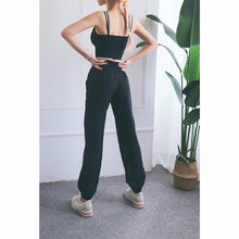Load image into Gallery viewer, High Waist Drawstring Fitness Pants Loose Casual Sports Yoga Clothes (Color:Quicksand Powder Size:XL), M, L, XL