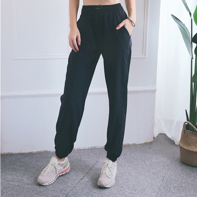 High Waist Drawstring Fitness Pants Loose Casual Sports Yoga Clothes (Color:Quicksand Powder Size:XL), M, L, XL
