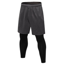 Load image into Gallery viewer, Fake Two Piece Fitness Leisure Stretch Quick Drying Pants, S, M, L, XL, XXL