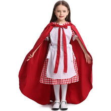 Load image into Gallery viewer, Little Red Riding Hood Parent Child Fairy Tale Drama Performance Costume Little Red Riding Hood Dress Little Maid Two Dress Halloween Costume (Color:Cape+Maid Size:L), XS, S, M, L