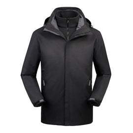Mens Detachable Two Piece Warm, Waterproof And Breathable Couples Stormsuit (Color:Gentleman Grey Size:XXXXL), M, L, XL, XXL, XXXL, XXXXL