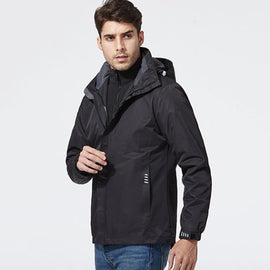 Mens Detachable Two Piece Warm, Waterproof And Breathable Couples Stormsuit (Color:Gentleman Grey Size:XXXXL), M, L, XL, XXL, XXXL, XXXXL