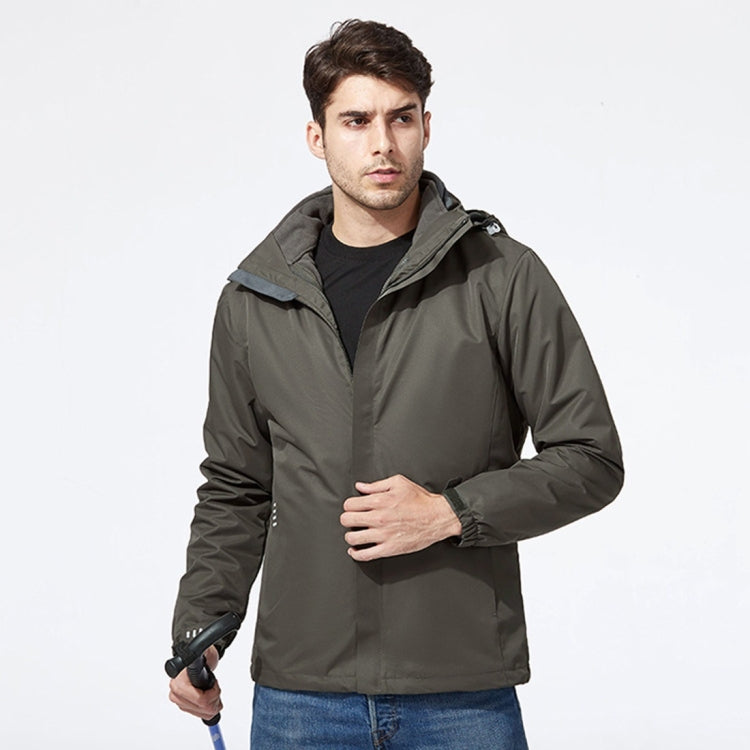 Mens Detachable Two Piece Warm, Waterproof And Breathable Couples Stormsuit (Color:Gentleman Grey Size:XXXXL), M, L, XL, XXL, XXXL, XXXXL