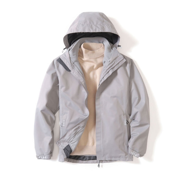 Mens Detachable Two Piece Warm, Waterproof And Breathable Couples Stormsuit (Color:Gentleman Grey Size:XXXXL), M, L, XL, XXL, XXXL, XXXXL
