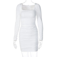 Load image into Gallery viewer, Pure Color Slim Slimming Pleated Hip Dress, S, M, L