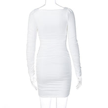 Load image into Gallery viewer, Pure Color Slim Slimming Pleated Hip Dress, S, M, L