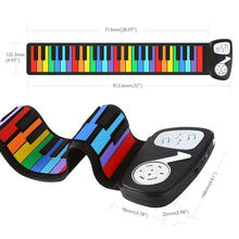 Load image into Gallery viewer, 49-key Hand Roll Silicone Children Electronic Piano, colored