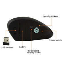 Load image into Gallery viewer, Battery Version Wireless Mouse Vertical 2.4GHz Optical Mouse, Battery Version (Black), Battery Version (White)