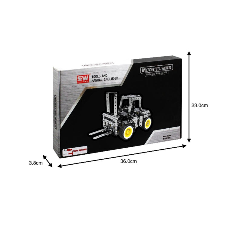 589PCS Stainless Steel Gear Manually Operated Forklift DIY Assembly Building Block Educational Toys Kit for MoFun SW-030