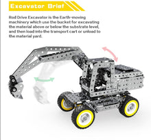 Load image into Gallery viewer, 642PCS Connecting Rod Manually Operated Excavator DIY Assembly Building Block Educational Toys Kit For MoFun SW-031