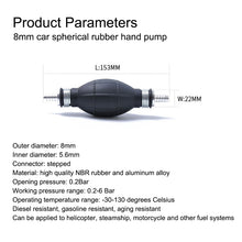 Load image into Gallery viewer, 8mm Car Spherical Rubber Car Boat Motorcycle Gasoline Pump Crude Oil Pump Hand Pump, 8mm Gasoline Pump