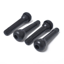 Load image into Gallery viewer, Snap-in Short Black Rubber Valve Stem (TR418) 4-Pack with Valve Core Wrench for Tubeless 0.453 Inch 11.5mm Rim Holes on Standard Vehicle Tires, TR418