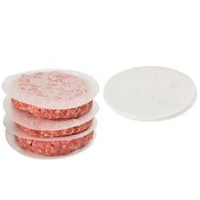 Load image into Gallery viewer, Household Food Grade Aluminum Alloy Kitchen Non-stick Coating Pressure Meat Patty Cake Hamburger Mold with 40 PCS Sided Silicone Papers, 1PC Black Handle