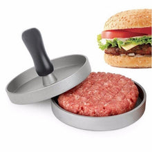 Load image into Gallery viewer, Household Food Grade Aluminum Alloy Kitchen Non-stick Coating Pressure Meat Patty Cake Hamburger Mold with 40 PCS Sided Silicone Papers, 1PC Black Handle