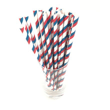 Load image into Gallery viewer, 2 Packs / 50pcs Degradable Color Environmental Protection Striped Paper Straw Disposable Kraft Paper Straw, Kraft Paper Straw(Gold), Kraft Paper Straw(Star), Kraft Paper Straw(Red Blue), Kraft Paper Straw(Red Green)