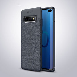 Litchi Texture TPU Shockproof Case for Galaxy S10+