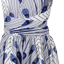 Load image into Gallery viewer, Ladies Feather Print Lace Slit Dress, S, M, L, XL