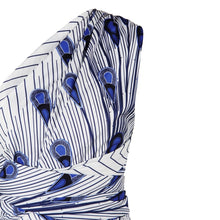 Load image into Gallery viewer, Ladies Feather Print Lace Slit Dress, S, M, L, XL