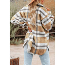 Load image into Gallery viewer, Lapel Long Sleeve Flannel Check Shirt Loose Casual Cardigan Jacket for Ladies, S, M, L, XL, XXL
