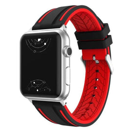 Black & Red Silicone Strap for 38mm Apple iWatch