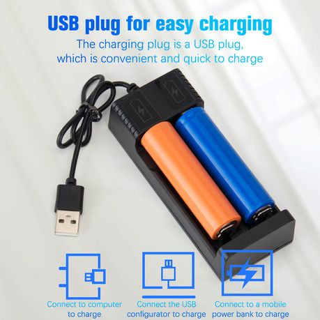 Goop USB Smart Charger with 2 x 18650 2800mah 3.7V Rechargeable Batteries