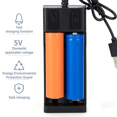 Goop USB Smart Charger with 2 x 18650 2800mah 3.7V Rechargeable Batteries