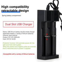 Load image into Gallery viewer, Goop USB Smart Charger with 2 x 18650 2800mah 3.7V Rechargeable Batteries