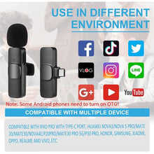 Load image into Gallery viewer, Techme Dual Wireless Type-C Lavalier 2 x Microphones With Noise Reduction