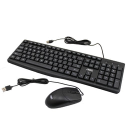AOC KM151 Wired Home and Office Keyboard & Mouse Set - Black