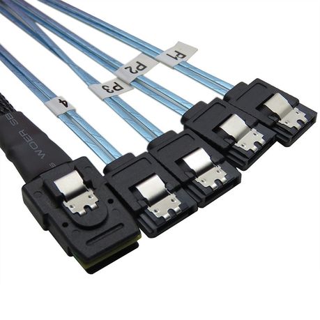 Techme Mini SAS SFF-8087 36-Pin to 4x SATA 7-Pin 12Gbps Cable 50cm