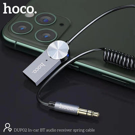 Hoco DUP02 In-Car Bluetooth V5.0 Audio Receiver with Mic & 1.5 Audio Cable