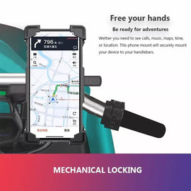 JY-032 360-Degree Rotatable Motorcycle & Bicycle Bracket - Black